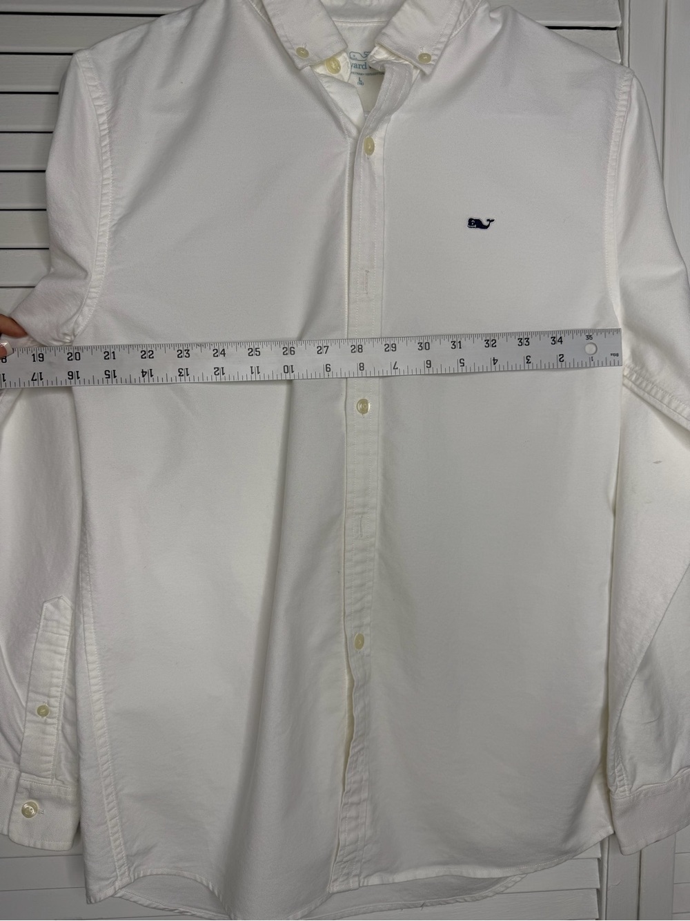 Vineyard Vines Youth 16L White Button‑Down Shirt Whale Logo Pre‑Loved - Picture 5 of 8